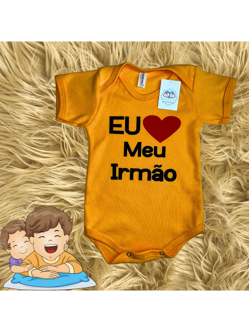 Body Bebê Frase Eu Amo Meu Irmão