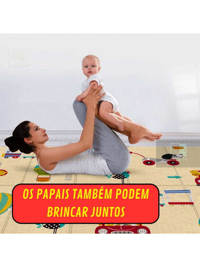 Tapete de Atividade Térmico Infantil Educativo Emborrachado 180x120 Bebê Crianças Tatame Dobrável