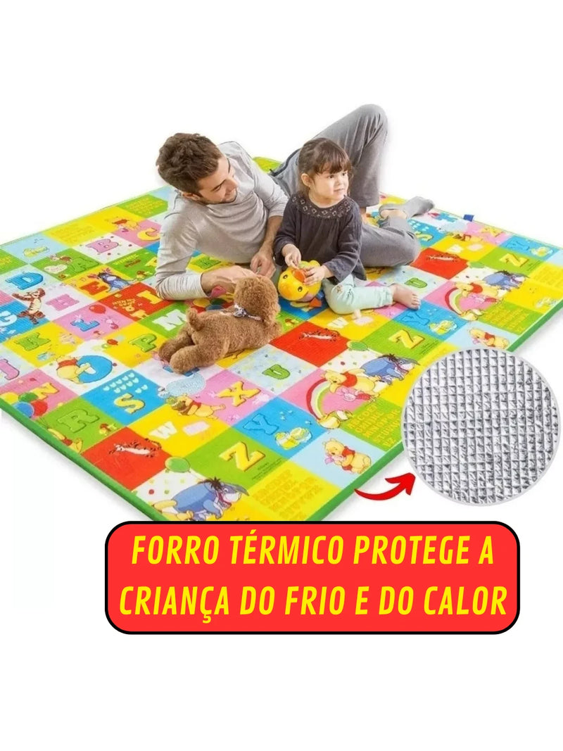 Tapete de Atividade Térmico Infantil Educativo Emborrachado 180x120 Bebê Crianças Tatame Dobrável