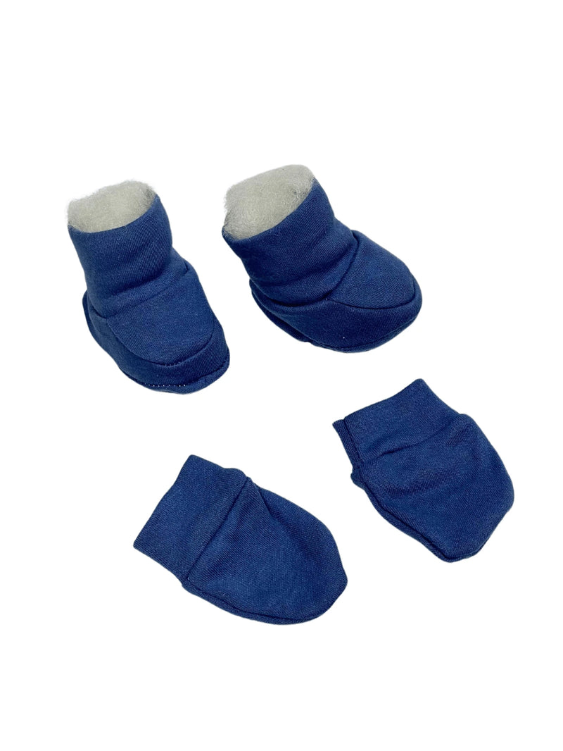 Pantufa + Luva Bebê Recém Nascido Kit  Menino e Menina