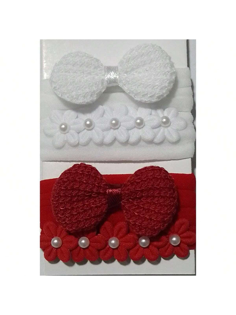 kit 8 Faixinhas Croche e Flores na meia de seda Tons Rosa