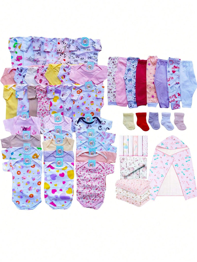 Kit Enxoval Bebê 25 Peças Menino ou Menina Algodão Roupas de Bebê Recém Nascido 0 a 3 Meses