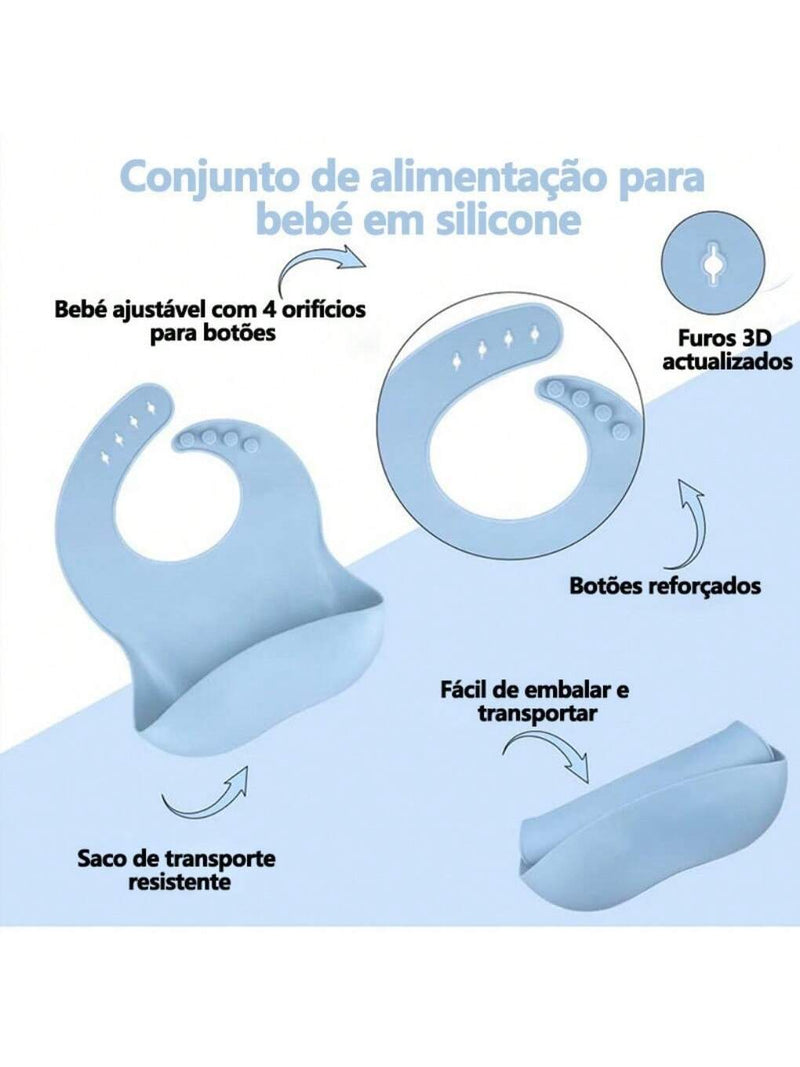 Kit 8 Peças De Talheres De Silicone Para Bebês E Crianças